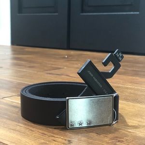 NWT John Varvatos black leather belt